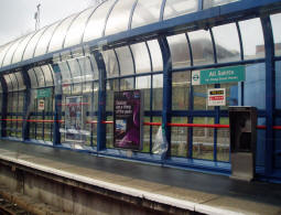 Platform at All Saints taken from a passing train (March 2008)