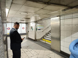 The exit to the Waterloo and City line (this is no longer the best way to the other things signed) from the Central line westbound platform