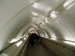 Tunnel leading to Waterloo & City line platforms - when I took the photo, music could be heard from a busker further along (March 2008)