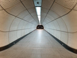 Looking through to the westbound Elizabeth line platform from the eastbound