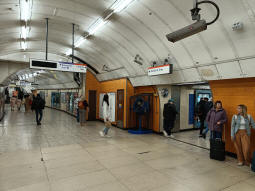 At the top of the escalators to the Jubilee line platforms