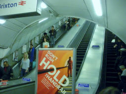 Looking up the escalators from the platforms