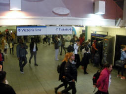 The ticket hall from part-way up the stairs to the exit