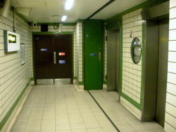 Exits from the lifts at street level