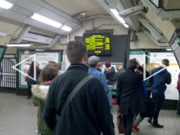 Split for southbound platforms with departure board
