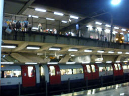 Looking across to the Jubilee line platforms (bottom) and DLR Beckton branch platforms (top) from the DLR Stratford International branch platforms