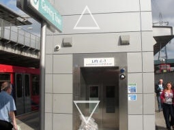The lift from the DLR Stratford International branch platforms