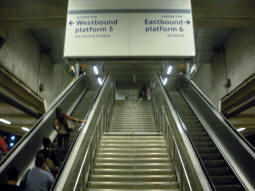 Looking up to the DLR Beckton branch platforms