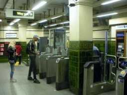 The ticket hall from the compulsory-ticket side