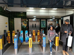 Looking into the exit from the station