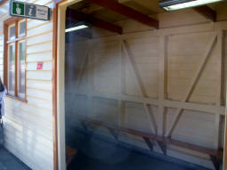 The waiting room on the westbound platform