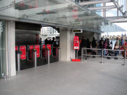 Looking towards the ticket barriers from near the lift and stairs down from the platform