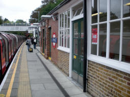 Looking along one of the platforms with a waiting room on the right