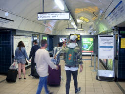 Split for the two Northern line branches and the Victoria line