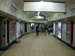 Looking towards the way out escalators from the interchange level