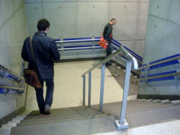 Looking down the stairs from the southern entrance