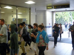 The way out to Green Park and the lifts down to platforms