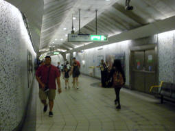 The interchange passageway between the Piccadilly and Jubilee lines