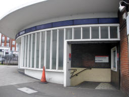 The direct entrance (i.e. not via the subway system)