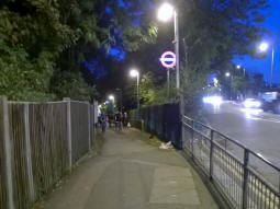 Looking towards the station from the street