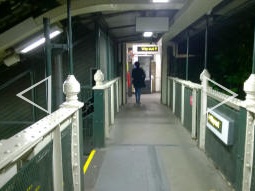 Looking towards the main exit from the footbridge