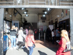 Looking into the station