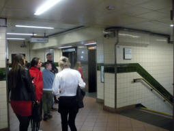 Lifts and stairs down to the platforms from street-level