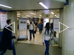 Looking into the ticket hall coming from the entrances