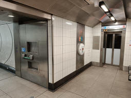 The lift up to the Northern line from the tunnel to the Elizabeth line and the way out and sub surface lines via lift