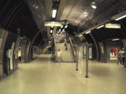 In between the Jubilee line platforms is this interesting stairway leading to the Northern line
