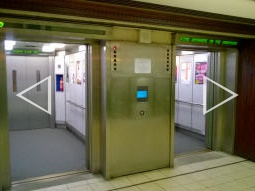 Lifts at ticket hall level