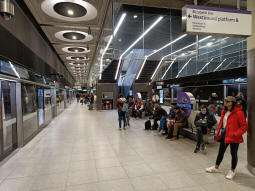 The Elizabeth line platforms from the westbound side