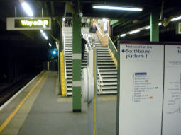 Stairs to the exit from the island platform