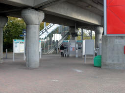 Ticket machines under the viaduct