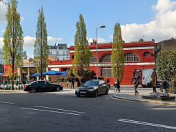 Station building. The centre to right part originally housed the Great Northern, Piccadilly and Brompton Railway (now the Piccadilly line) access lifts