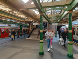 The stairs to the ticket hall from the District and Circle line platforms