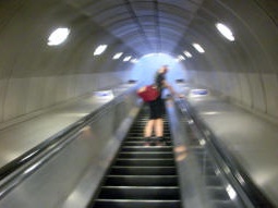 Looking up one of the escalators