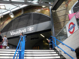 Looking up to the National Rail station from one of the Underground station entrances