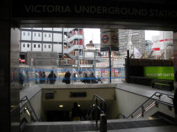 An entrance from the National Rail station, to the left of the one in the previous photo
