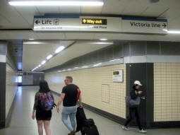 Looking towards the Cardinal Place exit from the top of the lift and escalators to the Victoria line