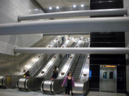 Escalators and lift to the Cardinal Place ticket hall