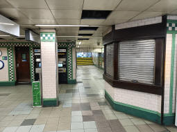Looking towards one of the two exits from the ticket hall